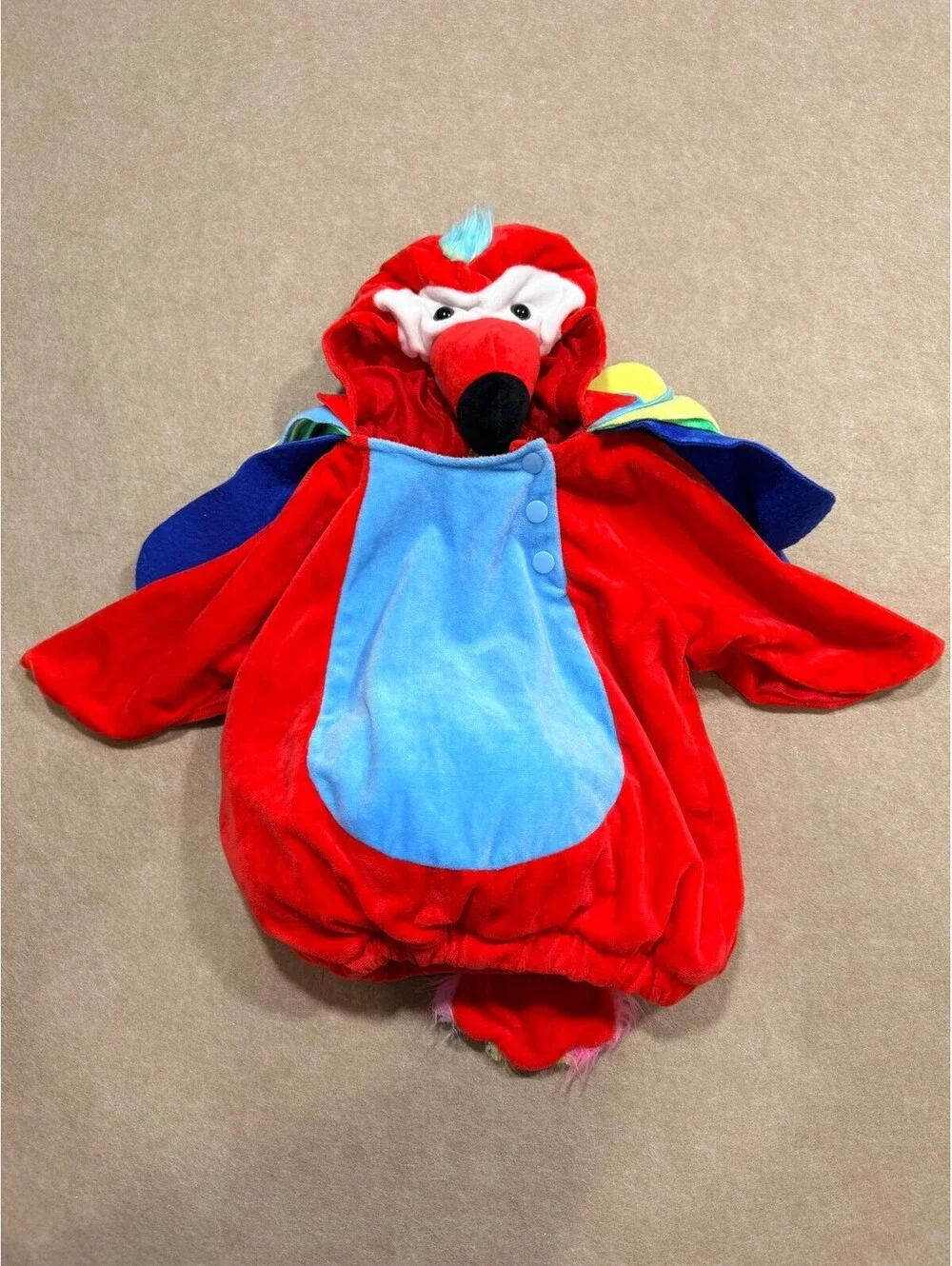Baby parrot pirate halloween cosplay costume plush bodysuit with wings 6-12month